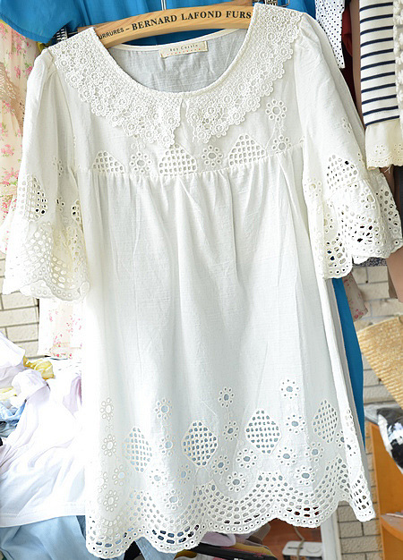 embroidered white top